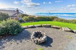 Back yard with firepit at Whaletopia